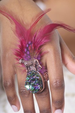 Feathered Cocktail Ring, $19.00 at liveinfashion.com
