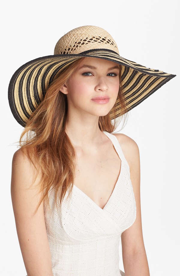 'Angelina' Striped Sun Hat, $38.00