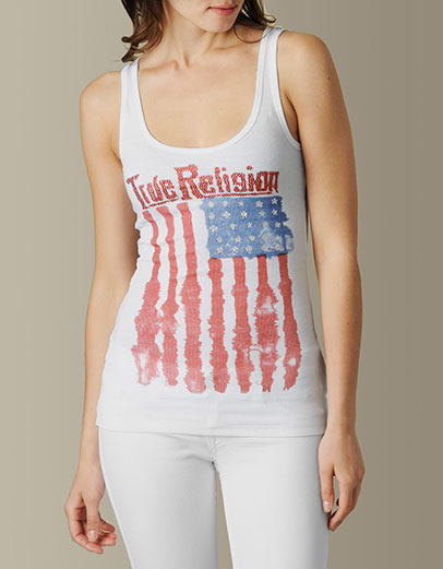 Crystal American Flag tank