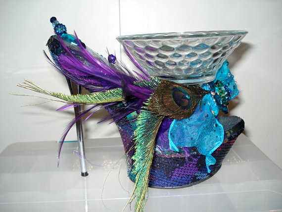 shoe candy dish Peacock Sequin Platform, $49.00