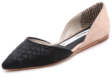 Matt Bernson Mercer D’Orsay Flats – Black/Rose Gold, $176.00