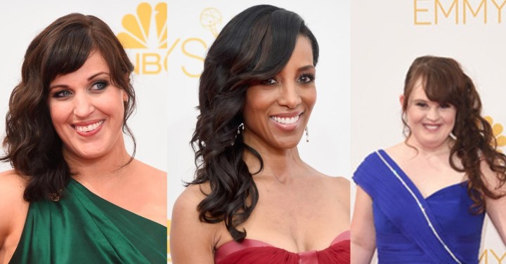 From left to right: Allison Tolman, Jamie Brewer and Shaun Robinson (Source: Getty Images North America)