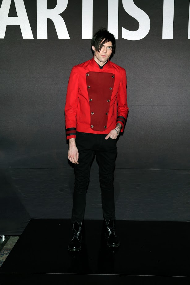 Look # 1. Axel- Harvest Color Blocked Chef’s Coat; ARTISTIX Black Jean (Photo by Lars Niki/Getty Images for ARTISTIX)